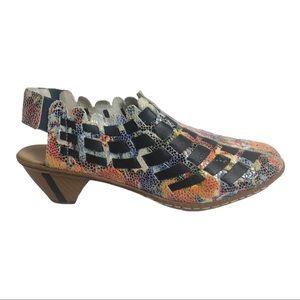 Rieker Women's Slingback Sandals Size 38 US 7/7.5 Multi Floral Slingback Shoes